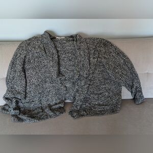 Dreamers Black and Gray Oversized S/M Slouchy Cardigan